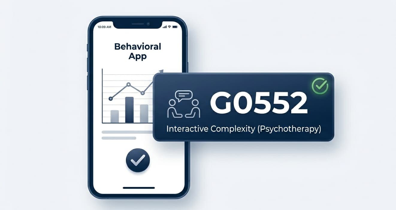 G0552 HCPCS digital mental health treatment device billing 2025 CMS compliance guide